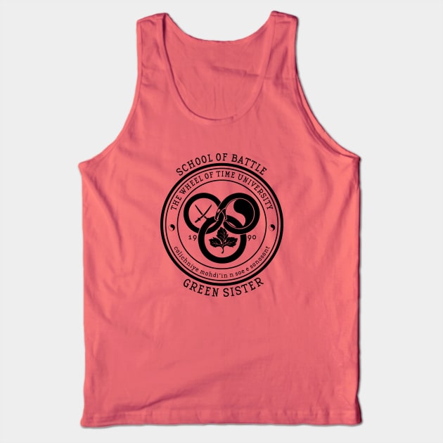 The Wheel of Time University - School of Battle (Green Sister) Tank Top by Ta'veren Tavern